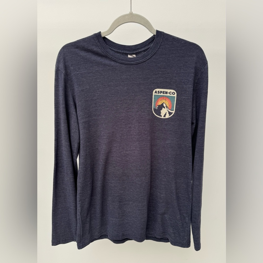 Duck Co. Aspen, Colorado Long Sleeve T-Shirt in‎ Blue, Size S